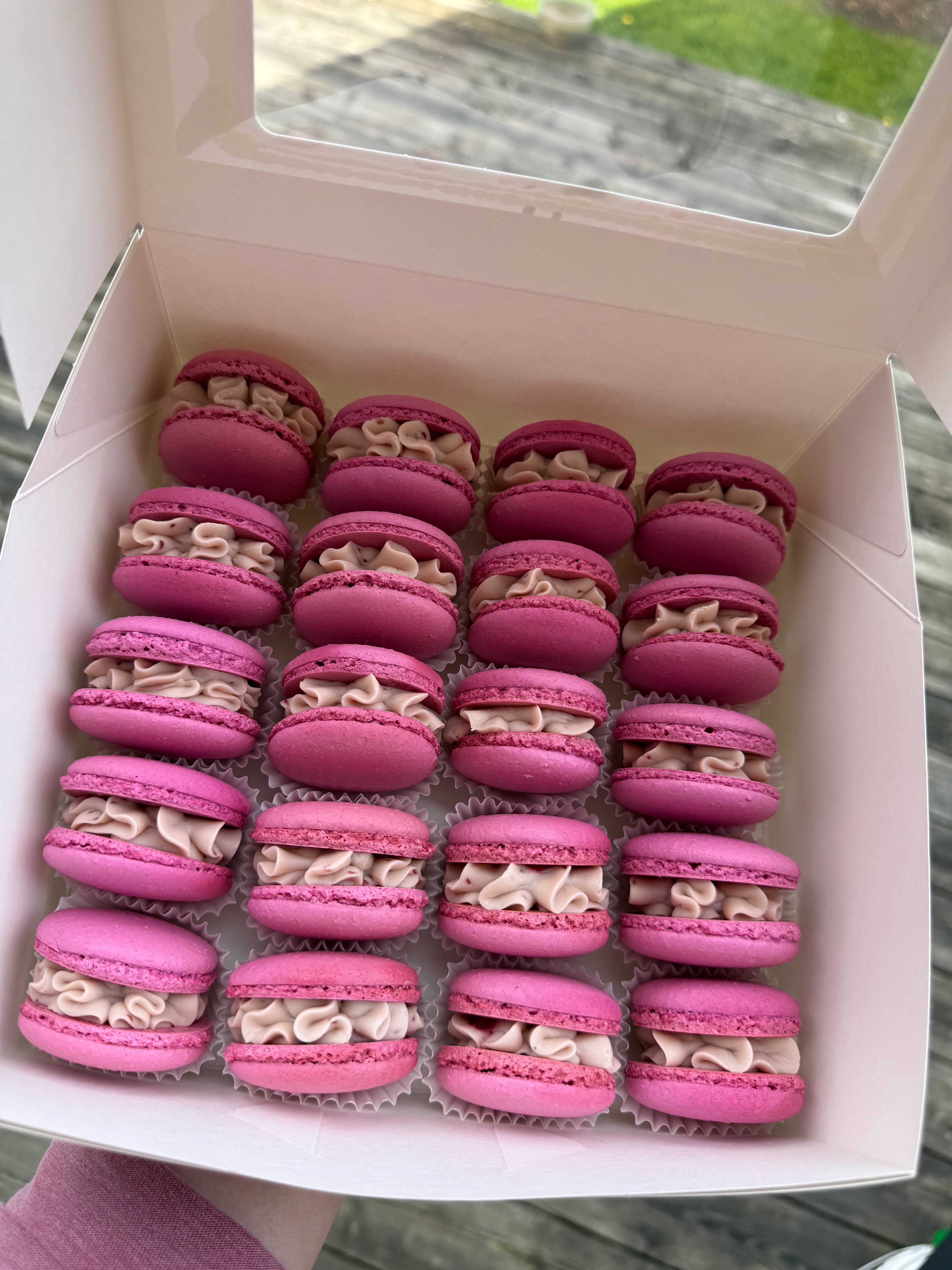White Chocolate Raspberry Macaron